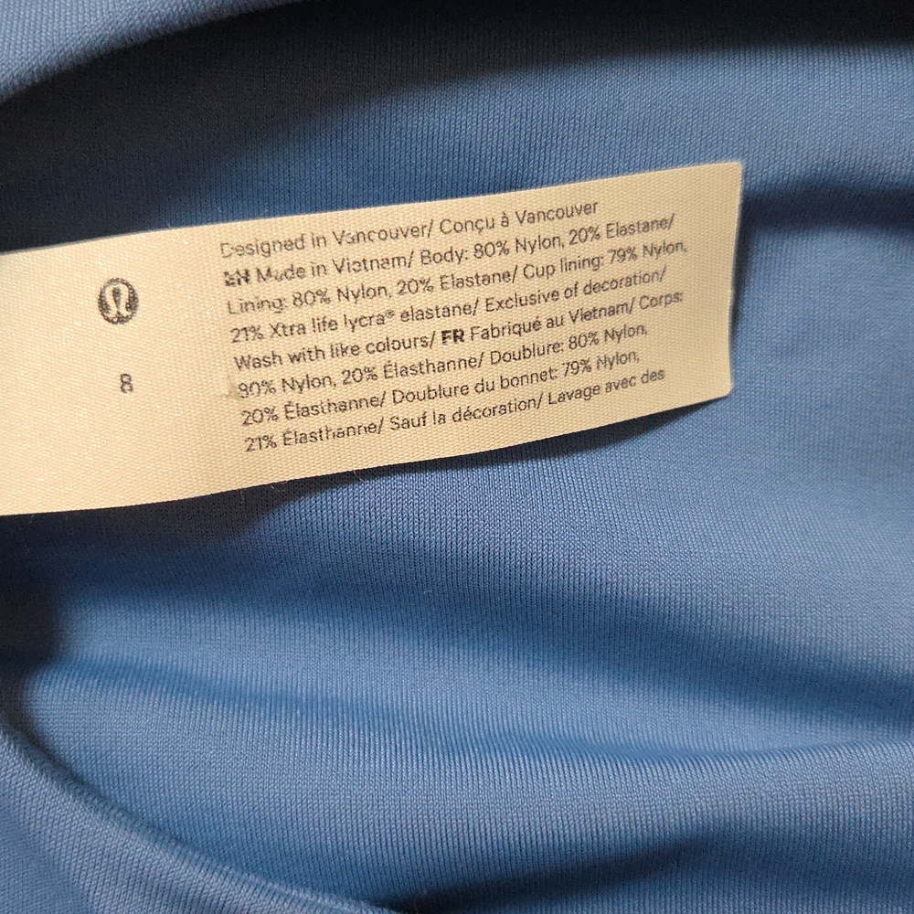 lululemon athletica Waterside V-Neck One-Piece Swimsuit in Soft Denim (Blue) - Picture 9 of 11